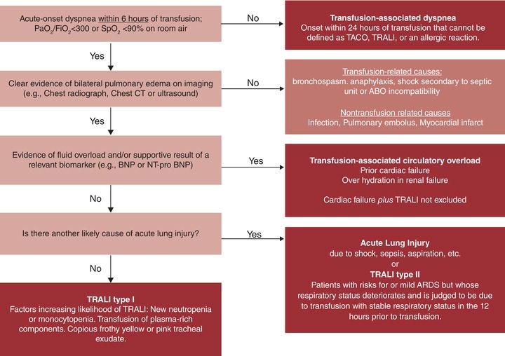 Flowchart for differential diagnosis of respiratory‐related transfusion reactions.