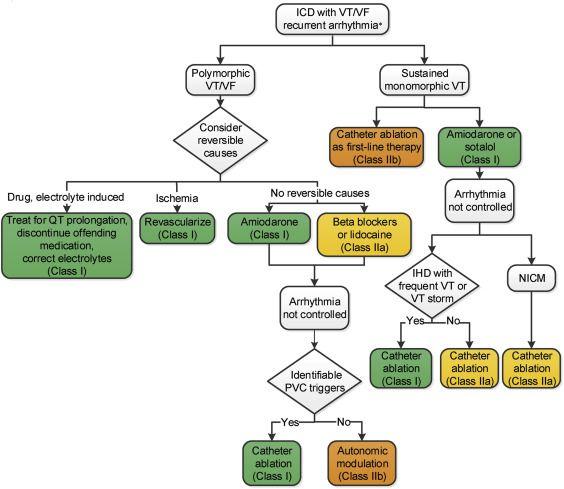Figure 5. Treatment of Recurrent VA in Patients With Ischemic Heart Disease or NICM