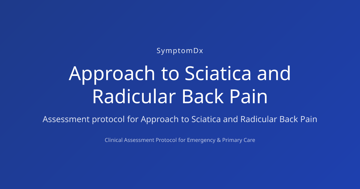 Sciatica and Radicular Back Pain Assessment & Diagnosis Guide ...
